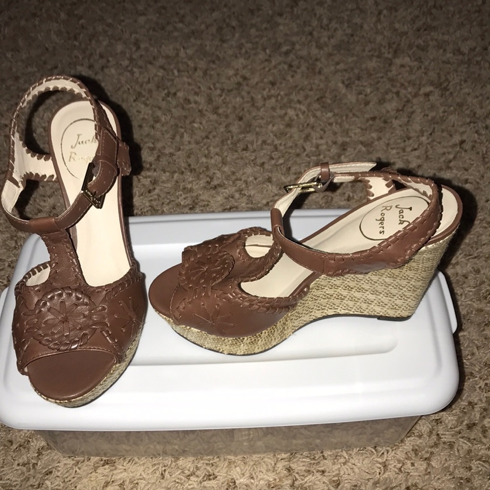 Jack Rogers Brown Wedges